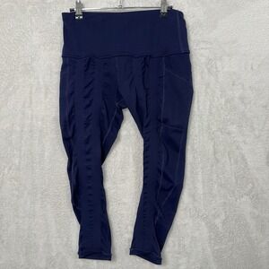 Sweetflexx Resistance Leggings Compression Pockets Capri Women's Size 10 Blue